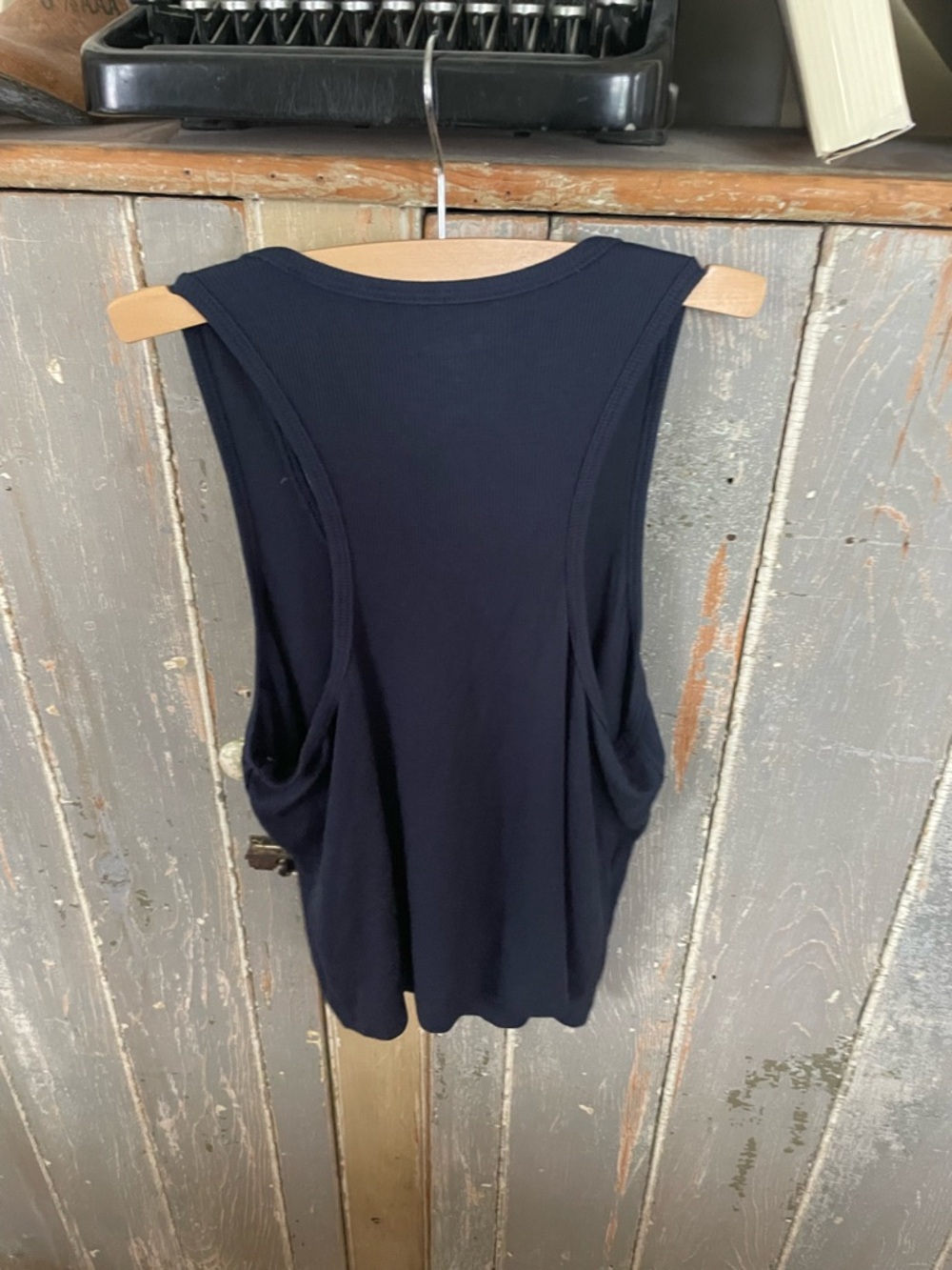 Splits59 Navy Ribbed Scoop Neck Tank - Picture 3 of 4